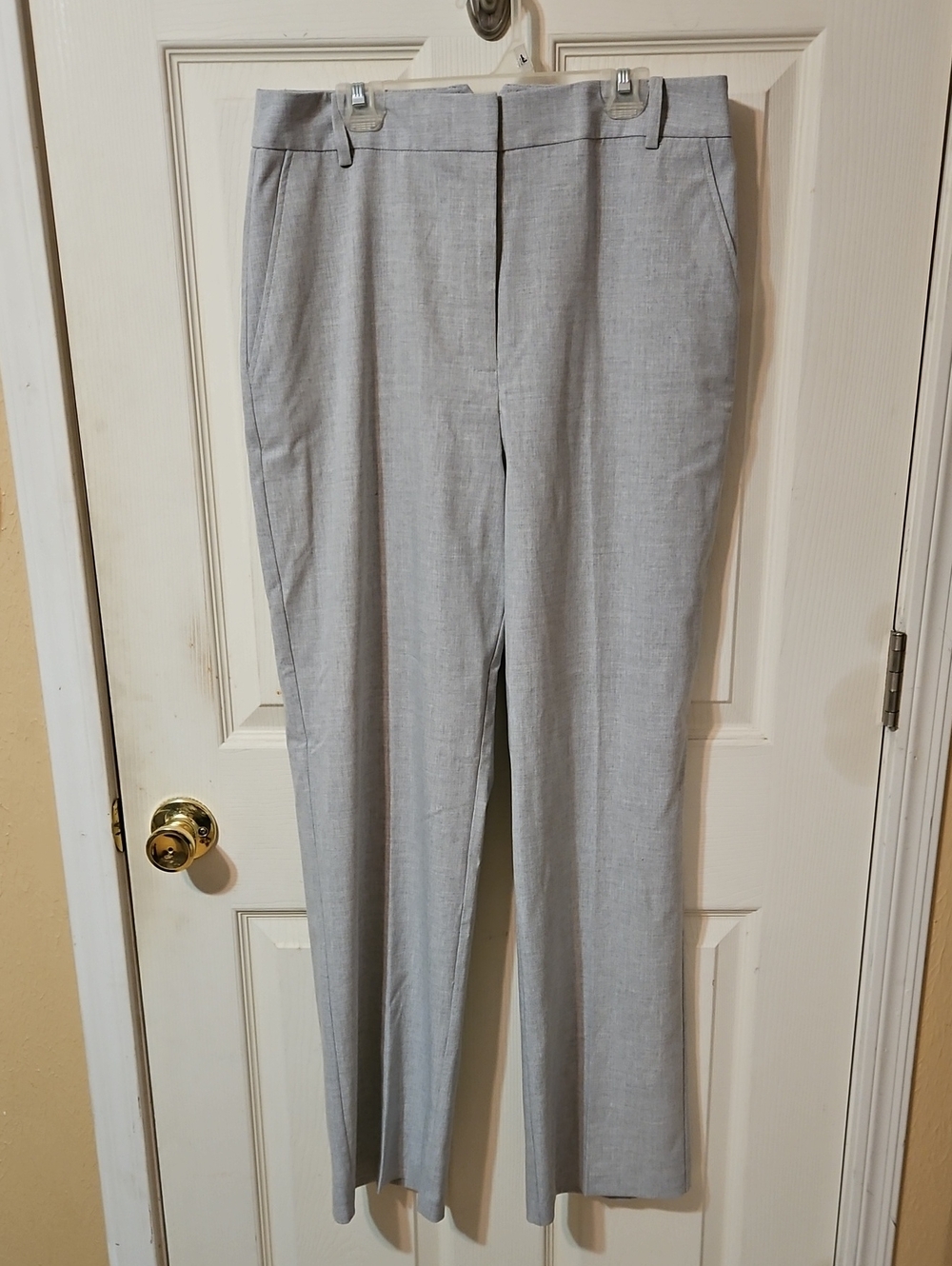 Womens Light Gray Dress Pants - Classic Straight Fit